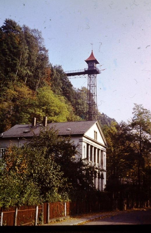 Bad Schandau Aufzug zum Ortsteil Ostrau in 70ziger Jahren